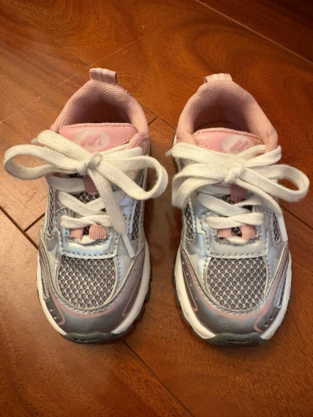 Zara Kids Pink and Silver Lightweight Athletic Sneakers